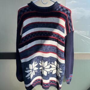 Women's Navy and Red Jumper